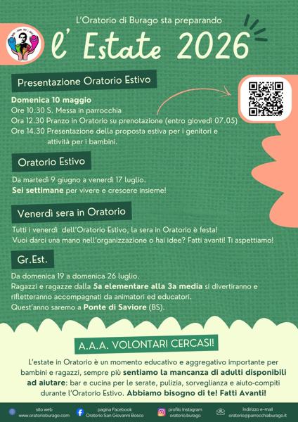 Estate in Oratorio 2026