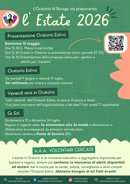 Estate in Oratorio 2026